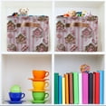 thumbnail image 6 of Yayeee Canvas Storage Basket with Handles for Shelves Fabric Bins Closet Organizer, Pink Gingerbread Houses, 6 of 8