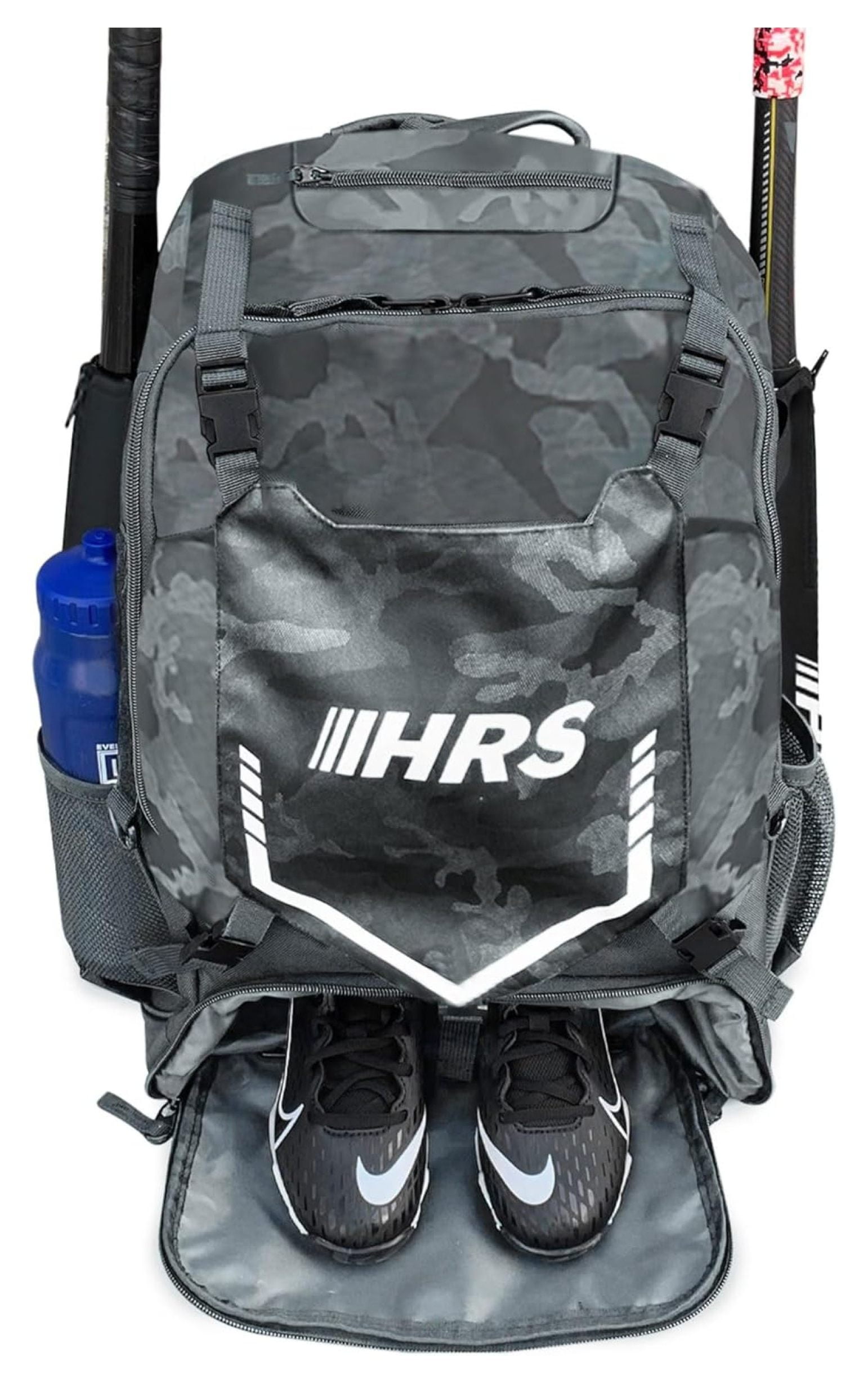 Baseball Bag, Softball Bat Bag for Youth & Adult. Holds 4 Bats, Glove, Water Bottle, Shoe Compartment, Helmet, Fence Hook for Equipment & Gear