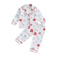 thumbnail image 3 of BeQeuewll Conjunto de pijamas navideños para niños, camisa de manga larga con botones y pantalones elásticos, ropa de dormir, 3 of 4