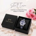 thumbnail image 6 of Jessica Simpson Women’s Blue Watch – Leather Band Dress Watch with Faceted Crystal Dial, Quartz Movement, Elegant Fashion Wristwatch for Women, 6 of 6