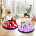 thumbnail image 4 of Gymax 12V Kids Ride on Bumper Car Remote Control w/ Flashing LED Light & Music Purple, 4 of 9