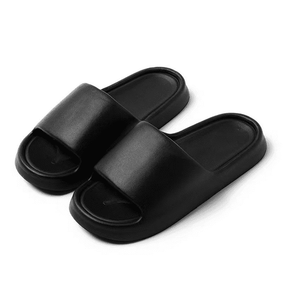 Platform Slide Slippers with Cushioned Comfort - Non-Slip House Shoes for Women & Men, Quiet Bathroom Shower Sandals