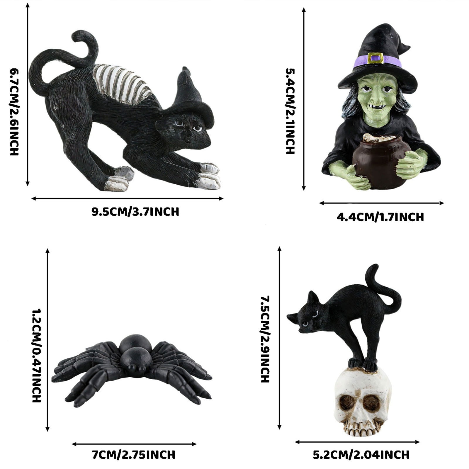 Figurine de décoration d'Halloween | Statues de magicien et de sorcière en résine | Décorations de table de sable peintes à la main, décoration de bureau pour fêtes à thème d'Halloween, décoration