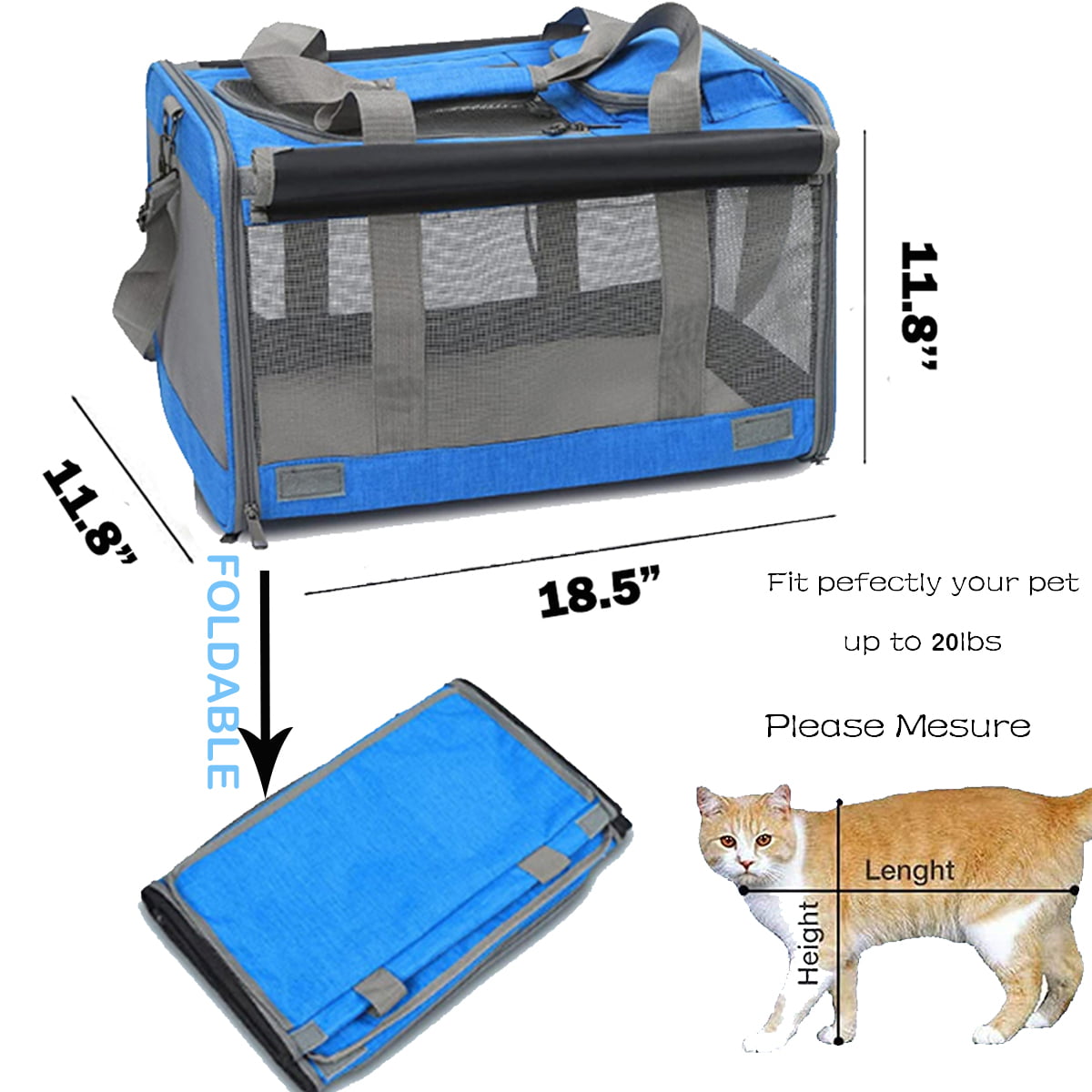 BurgeonNest Cat Carrier for Large Cats 20 lbs, Soft-Sided Pet  Carrier for Small Dogs Medium Cats Under 25 lbs, Puppy Travel Bag with Big  Storage Bag, 4 Ventilated Windows, 3