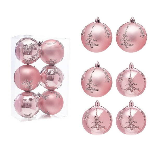 Linnome Shiny Glitter Christmas Balls Hanging Ornaments Bright Tree Window Decor