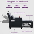 thumbnail image 4 of Coewske 3 in 1 Convertible Sofa Bed Chair Sleeper Recliner w/ Adjustable Backrest & Pillow Black, 4 of 7