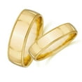 thumbnail image 3 of Pompeii3 Matching Gold His Hers Polished Wedding Band Ring Set, 3 of 5