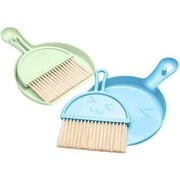 Dustpan and Brush Set, 2pcs Mini Cleaning Dustpan and Broom Portable Sweeper with Hand Broom Brush for Computer Keyboard Desktop Car Table and More (2 Colors)