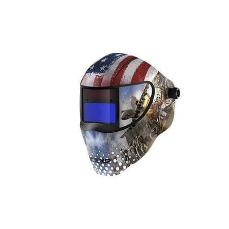 Metal Man® Big Window Auto Darkening Welding Helmet, Variable Shade Control  - Patriotic