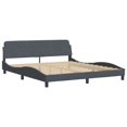 thumbnail image 2 of vidaXL Bed Frame with Headboard Dark Grey 183x213 cm Velvet, 2 of 5