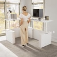 thumbnail image 2 of Stratus 60W x 78D L Shaped Standing Desk White - Engineered Wood, 2 of 8