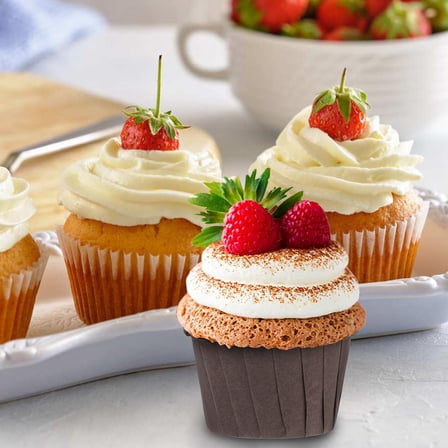 HONMEET 50pcs Nonstick Coffee Baking Cups with Rolled Edge for Baking, Parties, and Special Occasions