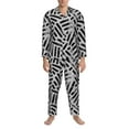 thumbnail image 4 of Kll Weave Geometric Sleepwear Mens Flannel Pajamas,Long Cotton Pj Set, 4 of 9