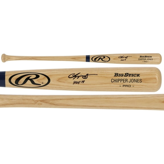 Chipper Jones Atlanta Braves Autographed Rawlings Game Model Bat with "HOF 18" Inscription - Fanatics Authentic Certified