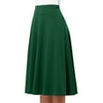 thumbnail image 3 of YUEJUIR Skirts For Women Trendy Summer Simple Comfy Basic Solid Color Stretch A Line Flared Knee Length Skirt Flowy Skirt Linen Skirts For Women (Green,XL), 3 of 4