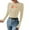 Beige, variant on Women's Cutout Sexy Long Sleeve Ribbed Knit Pullover Tops - Slim Fit, Chest Hollow Detail, Polyester - Party/Daily Wear, S-XL Sizes