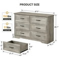 thumbnail image 3 of IDEALHOUSE 6-Drawer Dresser - Versatile Storage Solution for Bedroom, Living Room, Nursery, Grey, 3 of 9