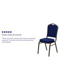 thumbnail image 2 of 4 Pk. HERCULES Series Crown Back Stacking Banquet Chair in Navy Blue Patterned Fabric - Gold Vein Frame, 2 of 9