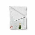 thumbnail image 2 of Christmas Soft Flannel Fleece Throw Blanket, Train Gingerbread Cream Candy Cartoon Toys Snowflakes Presents, Cozy Plush for Indoor and Outdoor Use, 60" x 80", White Brown Vermilion, by Ambesonne, 2 of 6