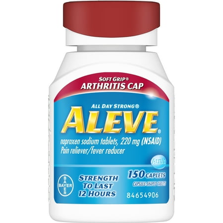 Aleve Soft Grip Arthritis Cap Pain Reliever/Fever Reducer Naproxen Sodium Caplets, 220 mg, 150 ct