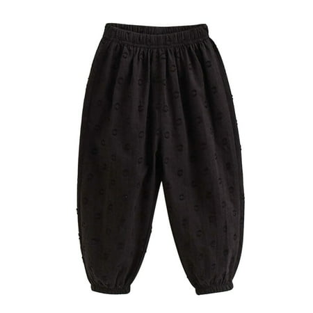 

Baozhu 2-7 Years Toddler Kids Boys Girls Summer Spring Autumn Cotton Linen Printed Soft Trousers Casual Long Ankle Pants