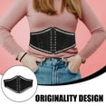 thumbnail image 3 of unbranded Cinturón Decorativo Ancho Para Mujer En Negro Estilo Vaquero Para Jeans Y, 3 of 8
