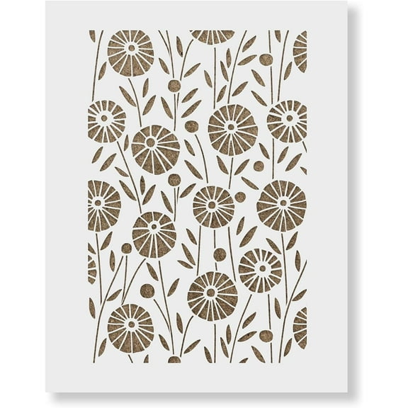 Posies Garden Pattern Wall Stencil - Add A Designer Touch to Your Home - Garden Stencil, Wall Stencil Ideas, Stencil for Walls, Large Wall Stencils