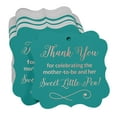 thumbnail image 3 of Inkdotpot Pack Of 50 Real Rose Gold Foil Bracket Shape Paper Tags Thank You For Celebrating The Mother To Be Baby Shower Favor Hang Tags, 3 of 7