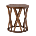 thumbnail image 4 of COZAYH Farmhouse End Table, Rustic Round Side Table with X-Motifs Legs, Wood Textured Top, for Boho, French Country Decor, Brown, 4 of 7