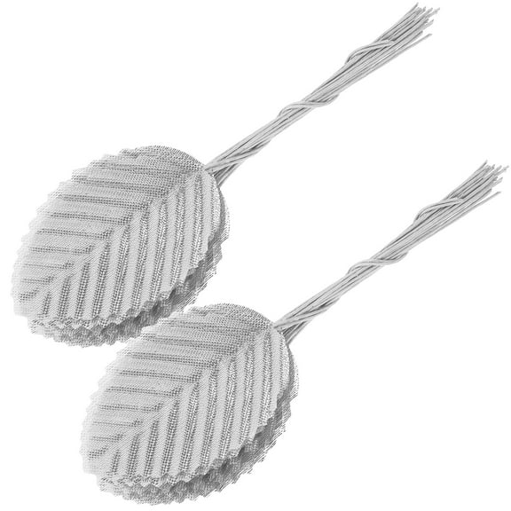 PTOOTP  Silver Polyester 200Pcs Faux Leaves for Home Decor and DIY Crafts