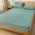 Waterproof Lattice Fitted Sheet Mattress Protector Cover for Twin Full