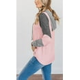 thumbnail image 3 of Women Casual Hoodies Color Block Pullover Long Sleeve Tops With Drawstring Sweatshirts, 3 of 8