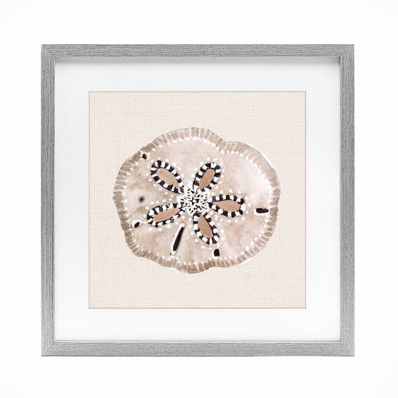 Stupell Industries Rustic Lodge Taupe & Beige Sand Dollar Gray Framed Print Under Glass, 13 x 13, by Lanie Loreth