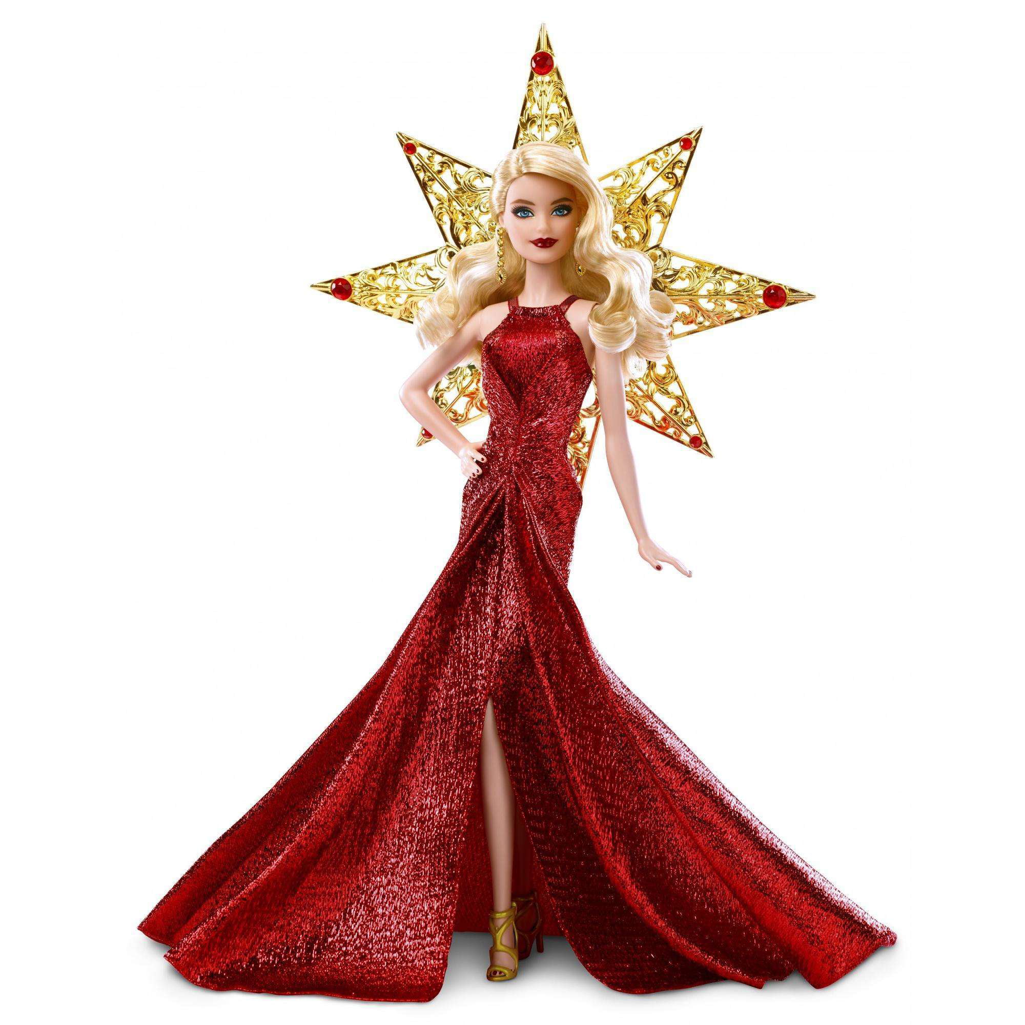 Holiday Barbie 2017 Hallmark Barbie Doll Ornament 3rd  Gold Star Red  In-Stock