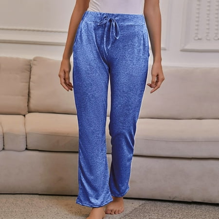 

High Waisted Pants for Women Yoga Pants Dress Pant Straight Wide Leg Flowy Pants Workout Trousers Cotton Loungewear Pants Palazzo Lounge Pants with Pockets Wyongtao