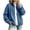 Blue, variant on Denim Jackets for Women Full Zip Stand Collar Long Sleeve Vintage Fall Casual Outerwear with Side Pockets(X-Large,Light Blue)