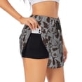 thumbnail image 1 of Balery Brown Moose with Pinecones Pantalones cortos deportivos para mujer con forro y dos bolsillos, elásticos, para entrenamiento, gimnasio, yoga-Medium, 1 of 7