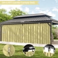 thumbnail image 3 of Pakunoda 16' X 6.5' Gazebo Universal Replacement Privacy 4-Panel Curtains, Waterproof Outdoor Curtains Light Yellow Sidewall with Zipper for Patio Garden Backyard 12' X 20' Gazebo, Curtain Only, 3 of 8