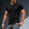thumbnail image 2 of Men Summer Tops Mens Muscle Slim Shirts Crewneck Longline T Shirt Gym Workout Athletic Shirt Tees With Button Long Sleeve Shirts for Men Sexy Swim Top Full Sleeve Lady Tunic Plain Long Top Black L, 2 of 8