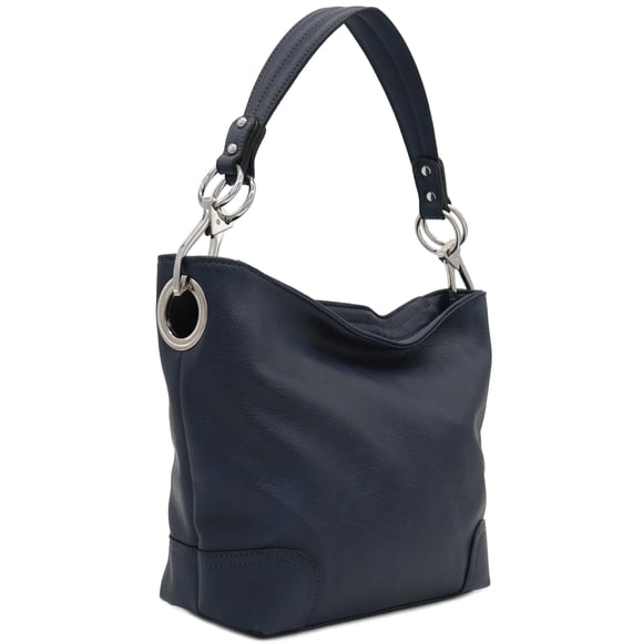 Bolso de hombro Hobo ALYSSA azul marino con herrajes Big Snap Hook