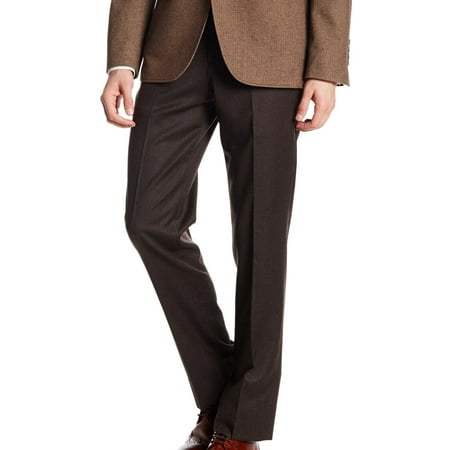 New Brooks Brothers Men's Regent Fit Flannel Wool Trousers, Brown, 34x30, 5704-6
