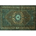 thumbnail image 1 of Ahgly Company Machine Washable Indoor Rectangle Persian Turquoise Blue Traditional Area Rugs, 3' x 5', 1 of 4