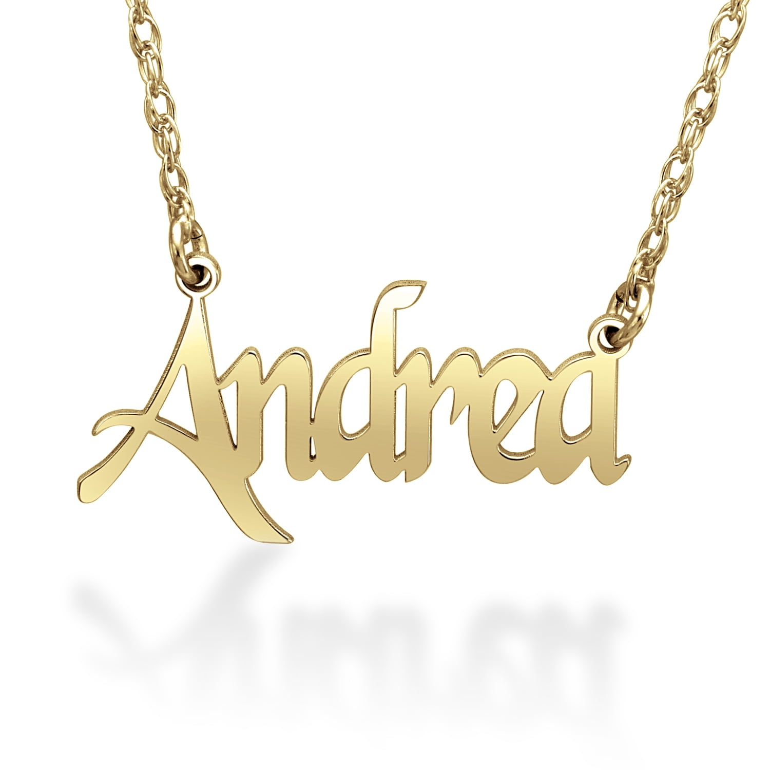 Ladies Sterling Silver Yellow Gold Plated Personalized Name Necklace
