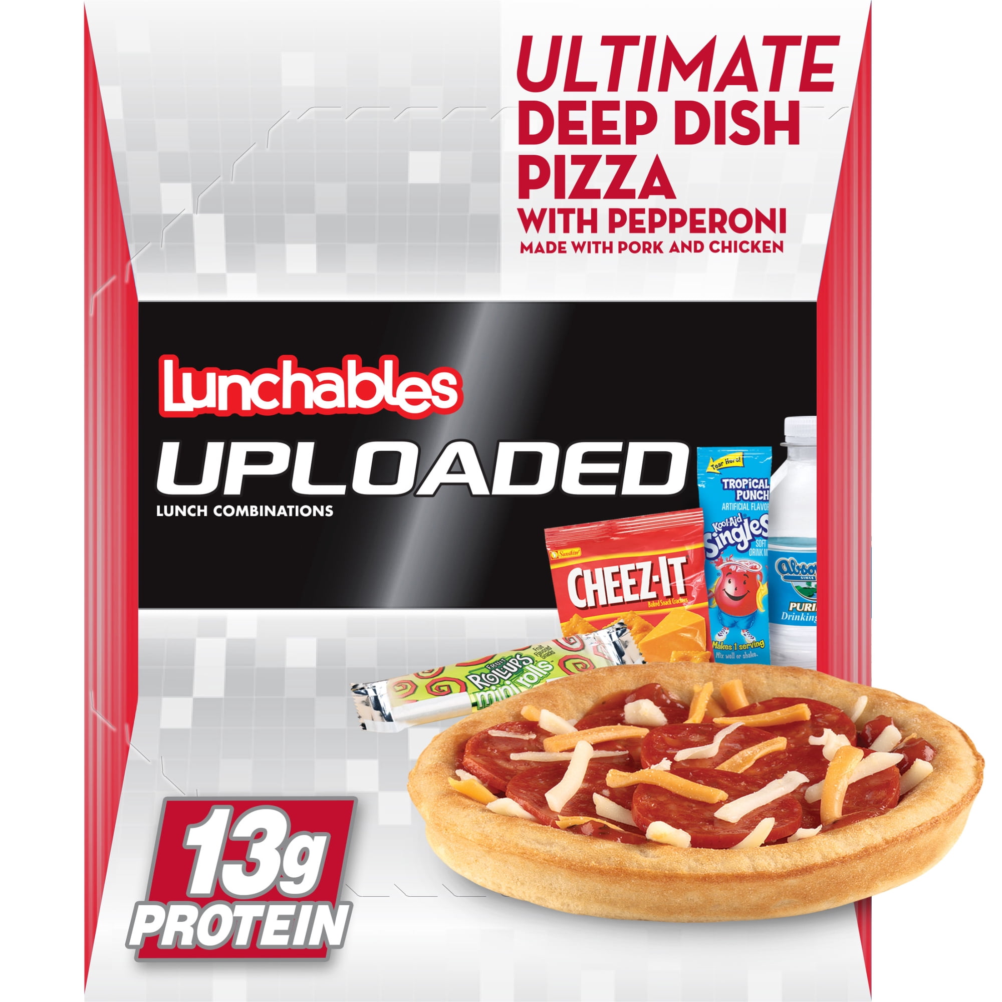 Lunchables Uploaded Ultimate Deep Dish Pepperoni Pizza Kids Lunch Meal Kit, 14.7 oz Box