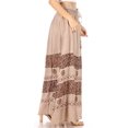 thumbnail image 4 of Sakkas Sandra Women's Casual Long Maxi Boho Gypsy Skirt Elastic Waist & Pockets - Beige - Plus Size, 4 of 5