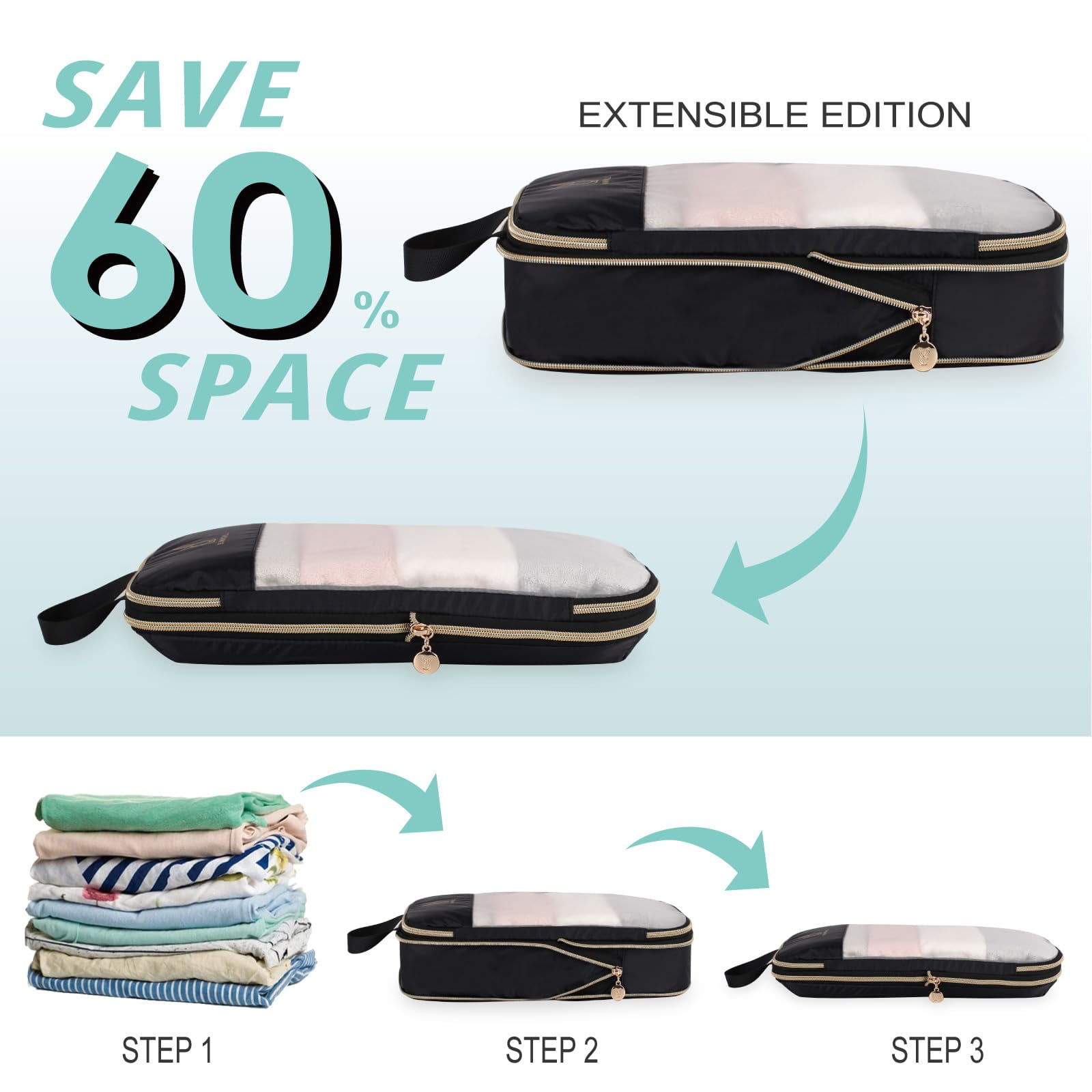 TRIPGEAR 6 Set Mesh Travel Packing Cubes,Lightweight Organizer Bags for Luggage Storage