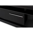 thumbnail image 4 of 71 Inch Wooden TV Stand with Open Compartments and Sliding Door, Black, 4 of 5
