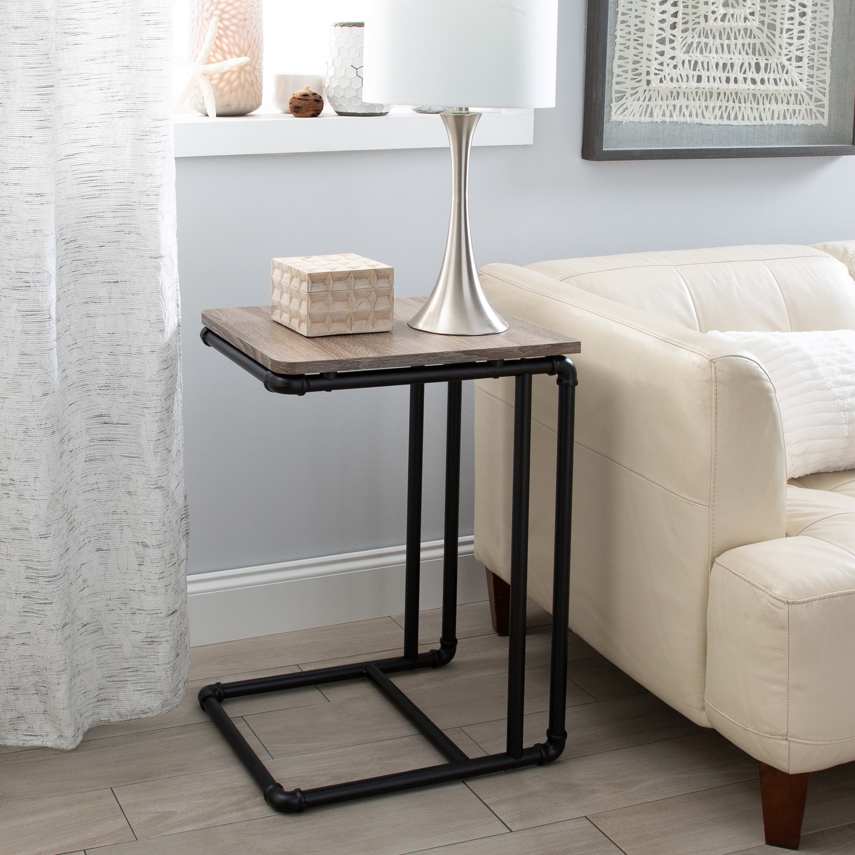 Organize It All Pipe Line L-Shaped Side Table - Walmart.com