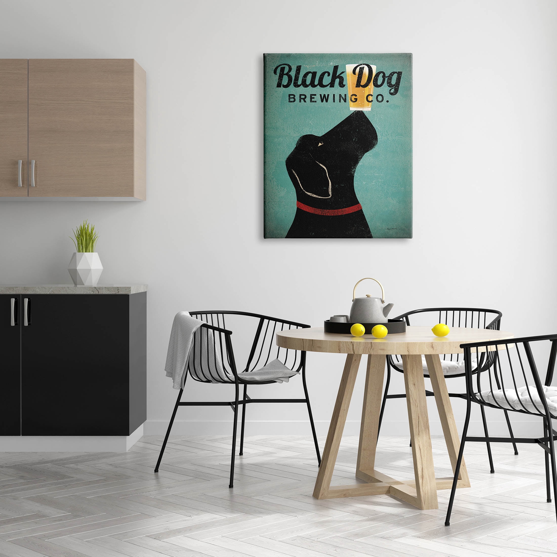 Stupell Industries Black Dog Brewing Antique Beer Sign Graphic Art Gallery Wrapped Canvas Print Wall Art, Design by Ryan Fowler