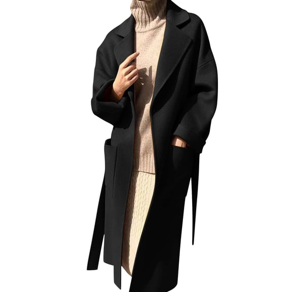 Vedolay Women Coats Winter Fall Coat Casual Winter Fall Coat Black,L